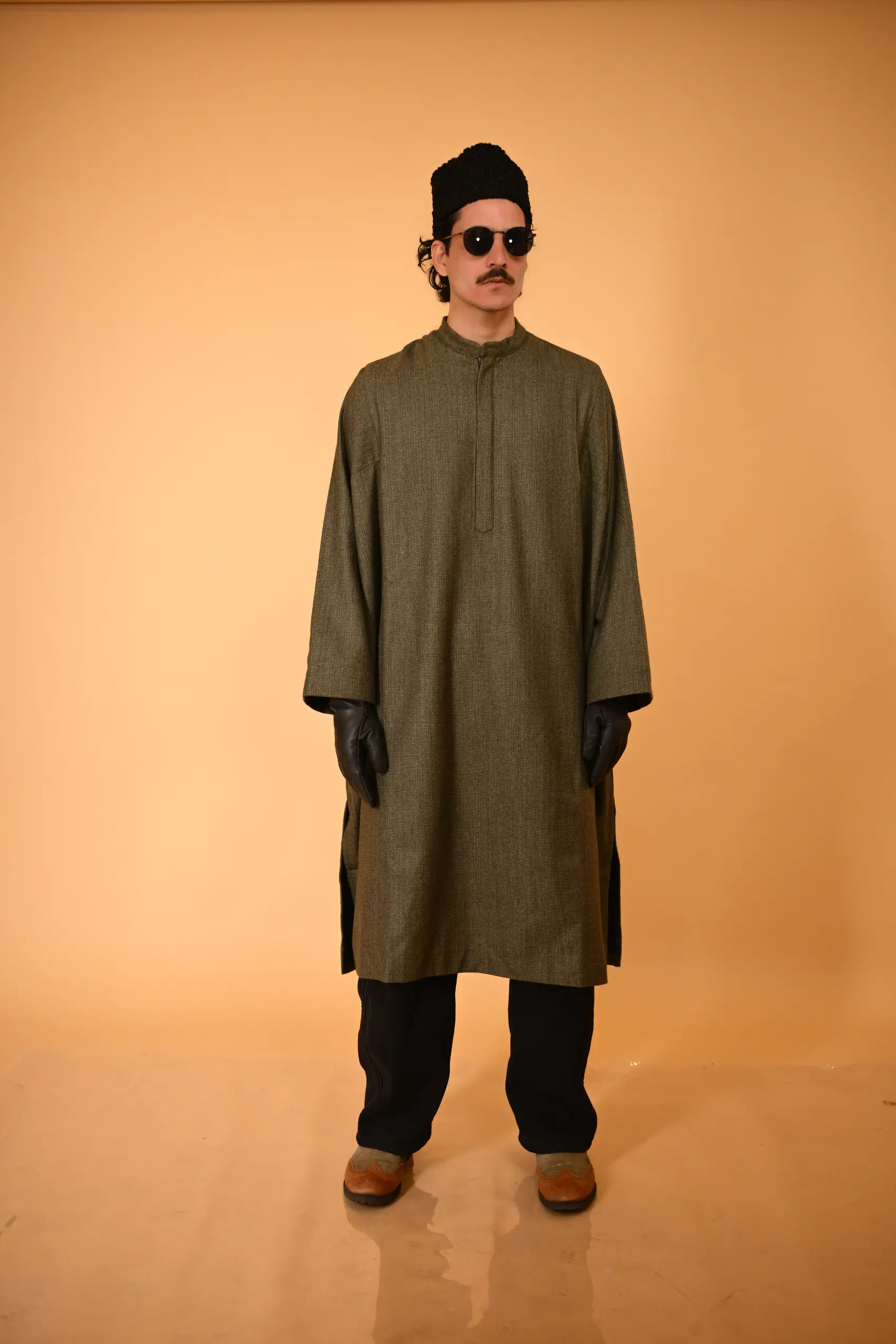 men wearing Kashmiri pheran