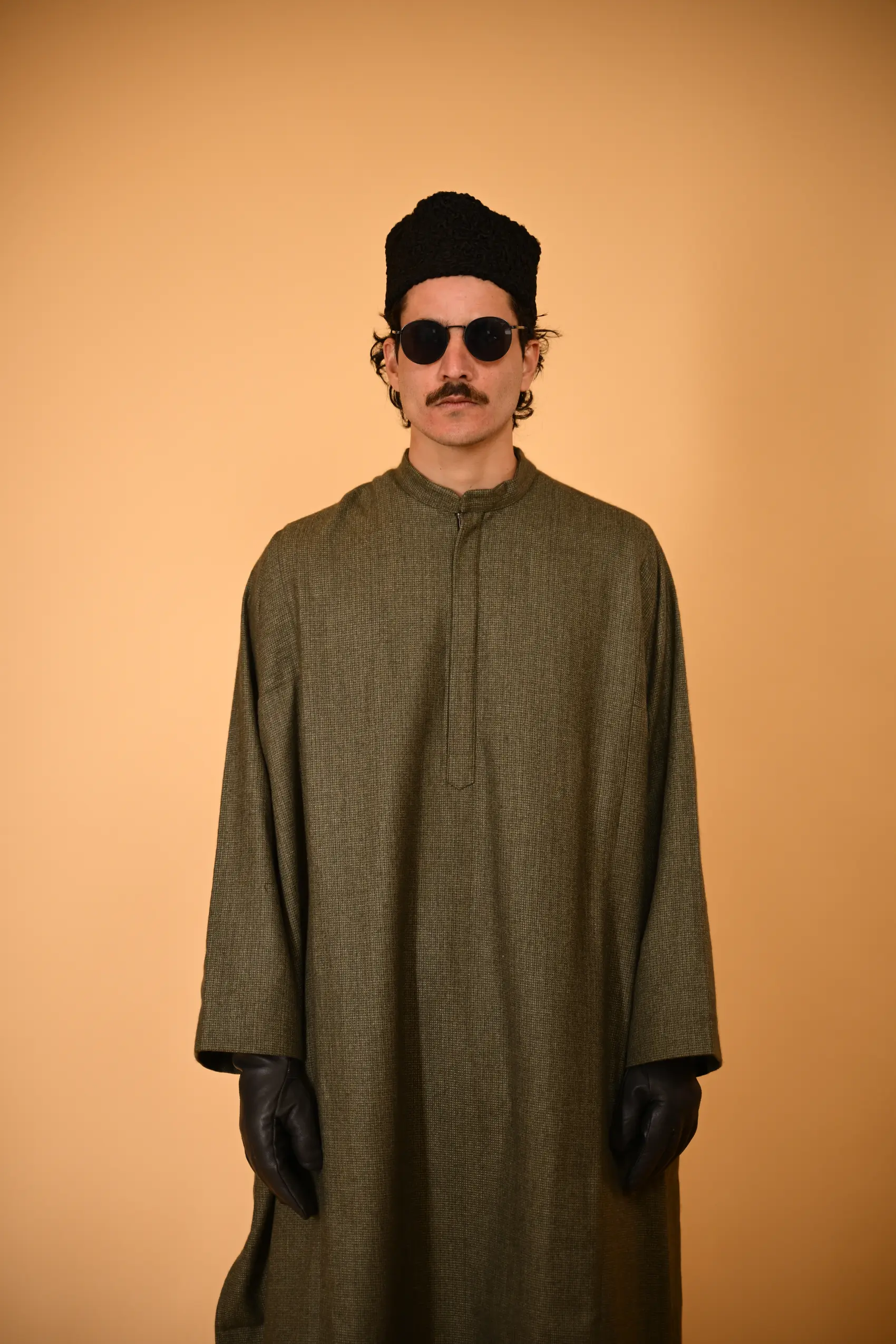 men wearing Kashmiri pheran