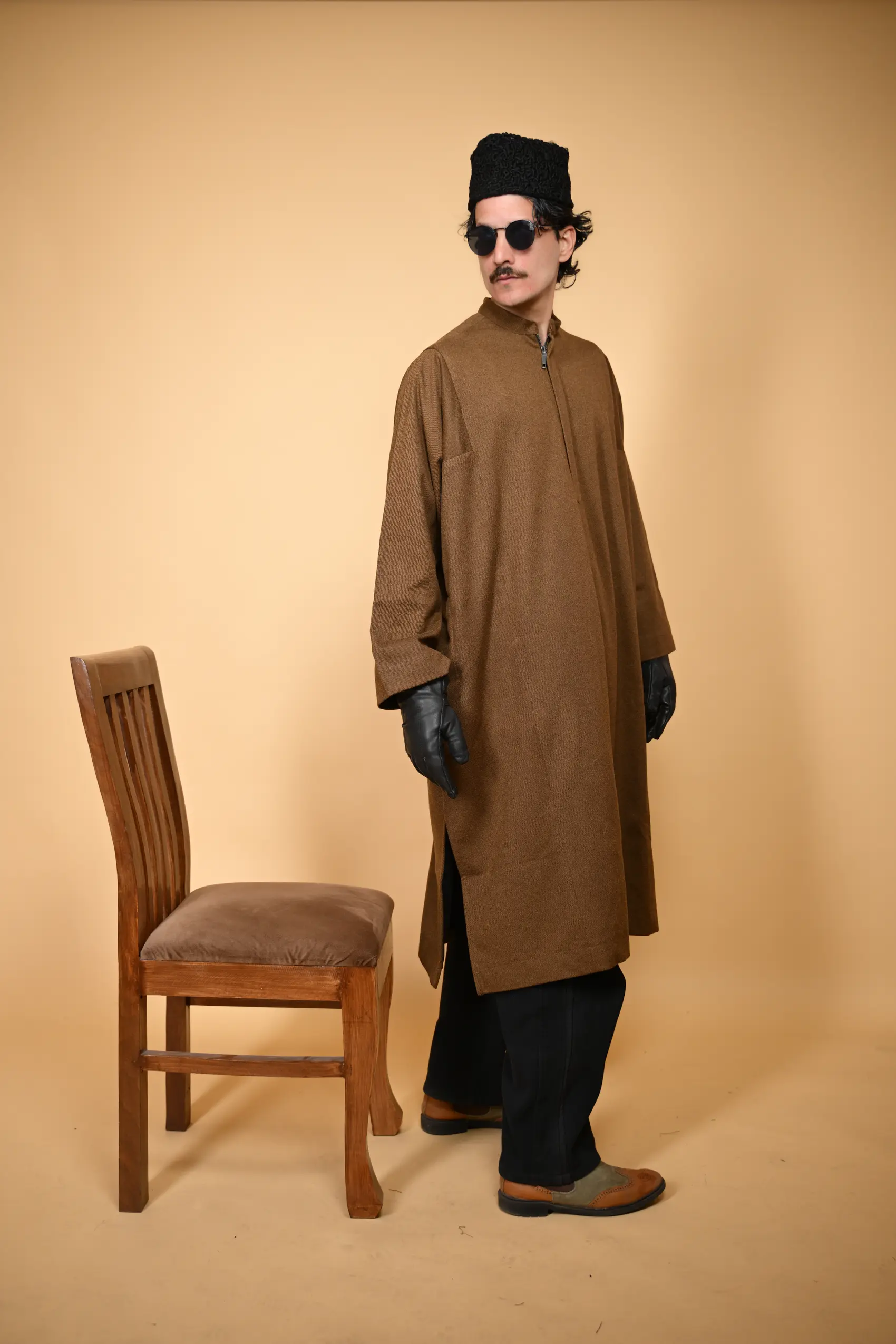men wearing kashmiri firan