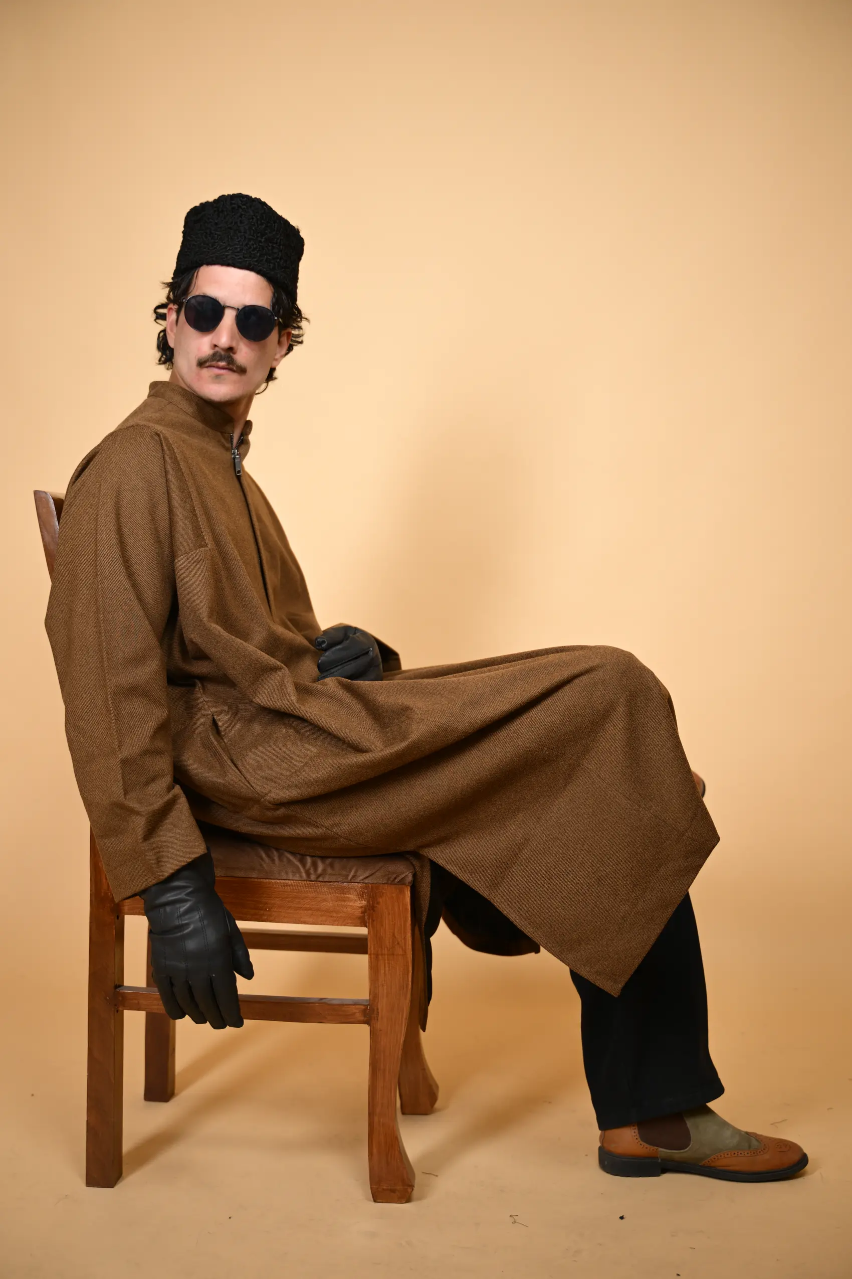 men wearing kashmiri firan
