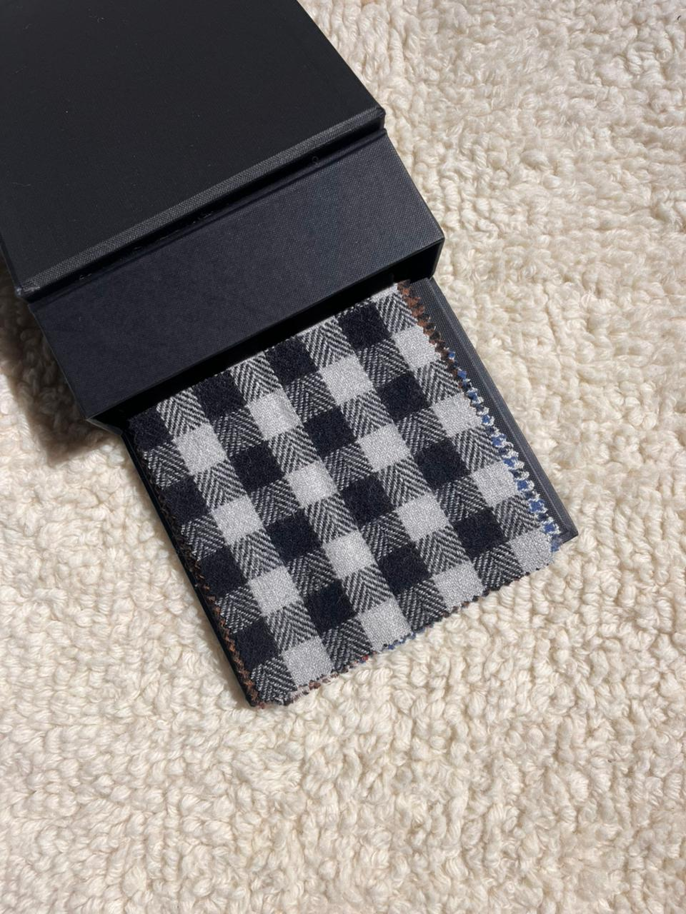 black with white bold check.
