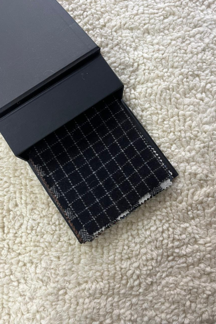 black with white micro check
