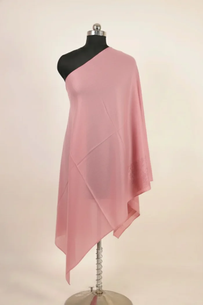 light carmine pink cashmere  shawl