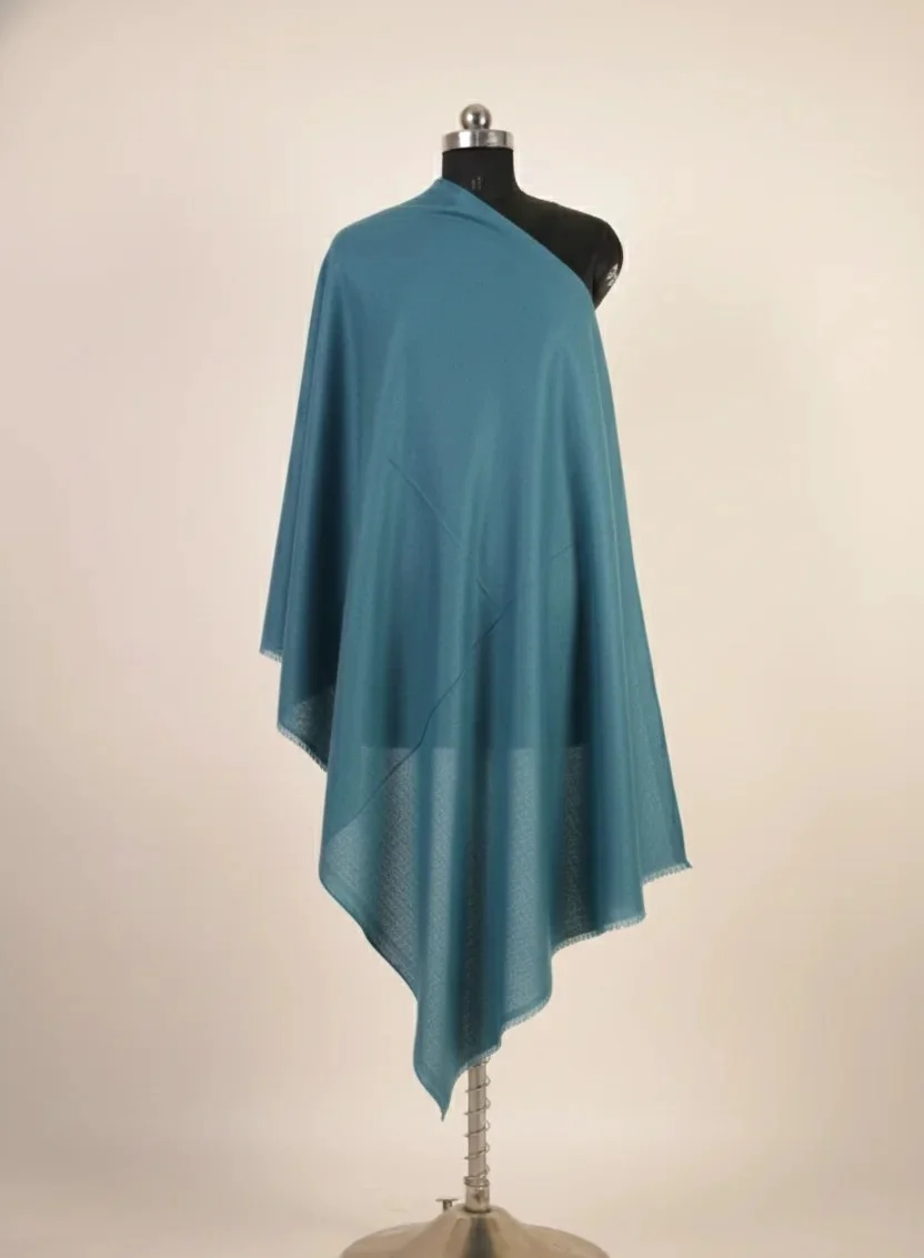 sea blue pashmina shawl handwoven