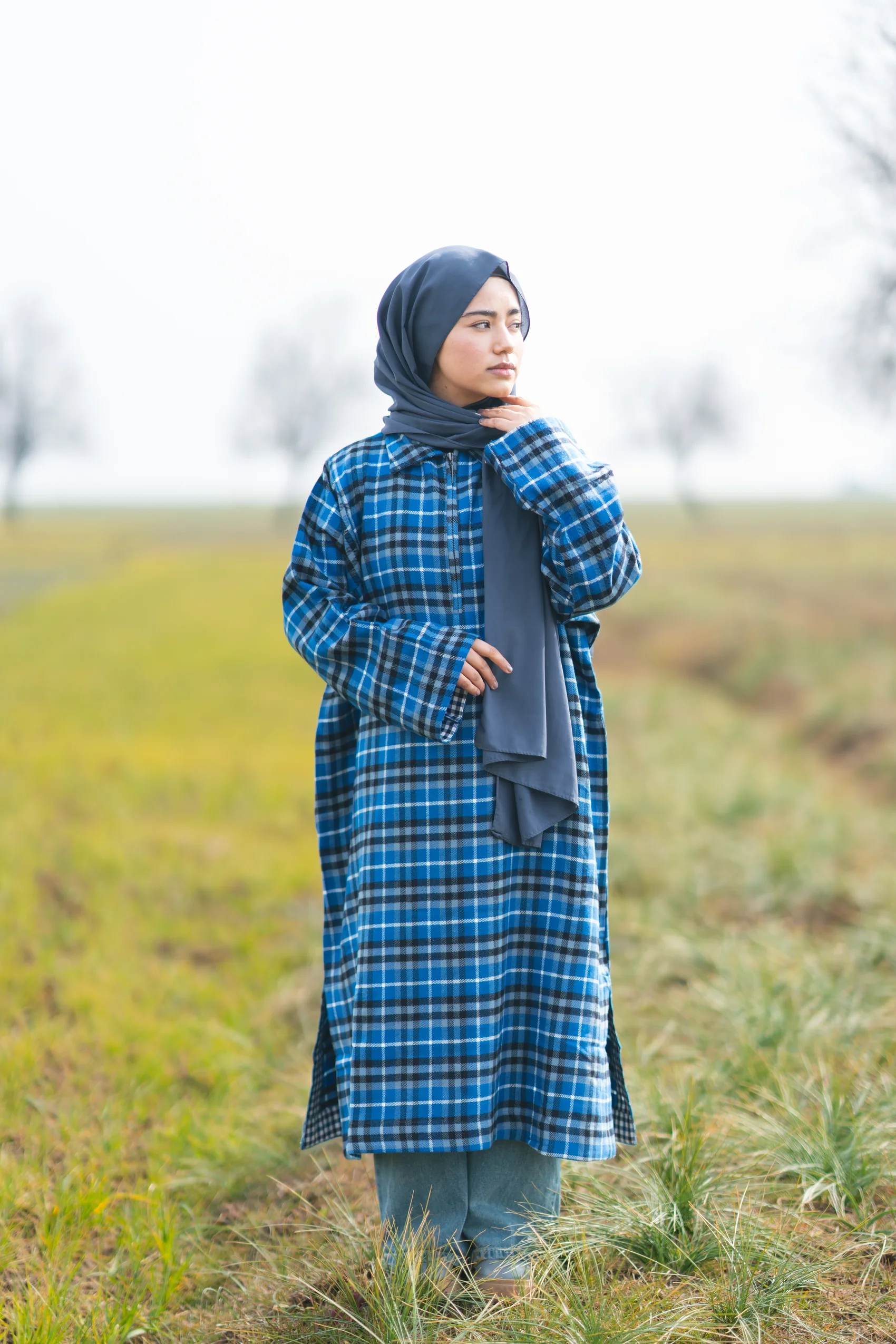 dark blue kashmiri pheranÂ
