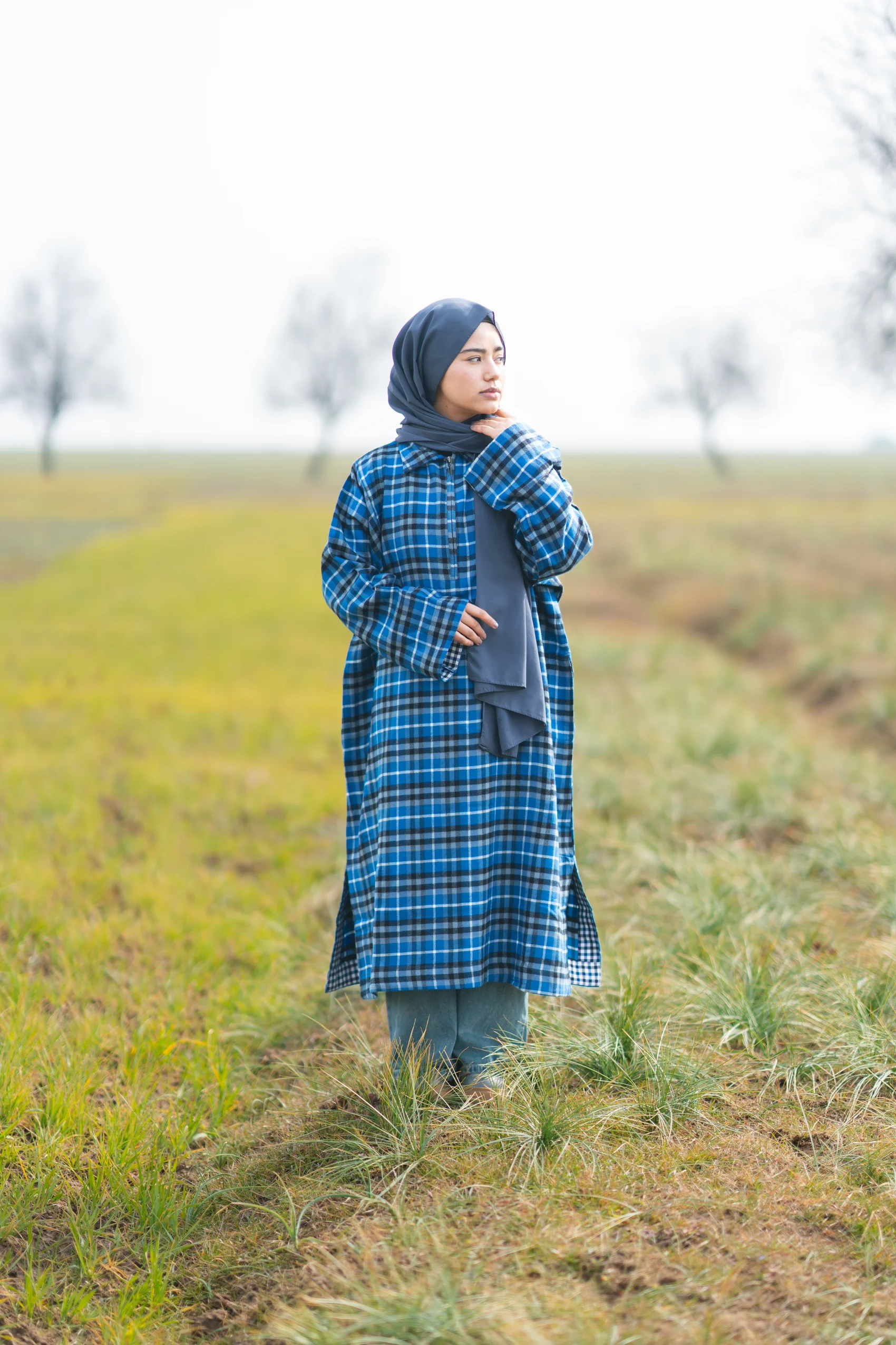 blue Kashmiri pheran
