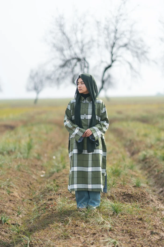 green kashmiri pheran  for female