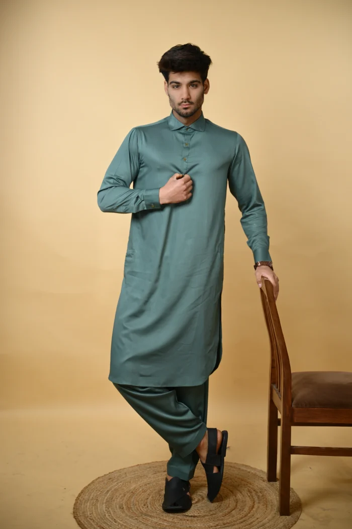 Aquamarine Luma Shirt Collar Kameez Shalwar
