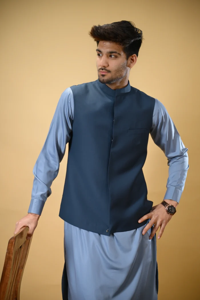 Dark Blue Bandgala Waistcoat