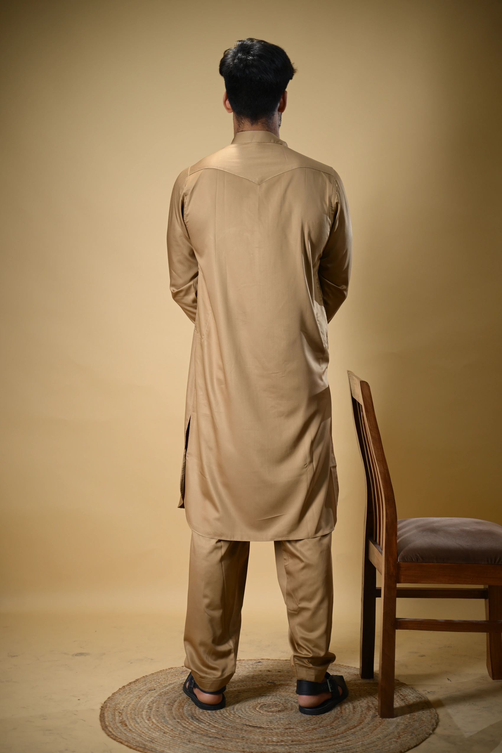 Golden Luma Mandarin Collar Kameez Shalwar - Image 8