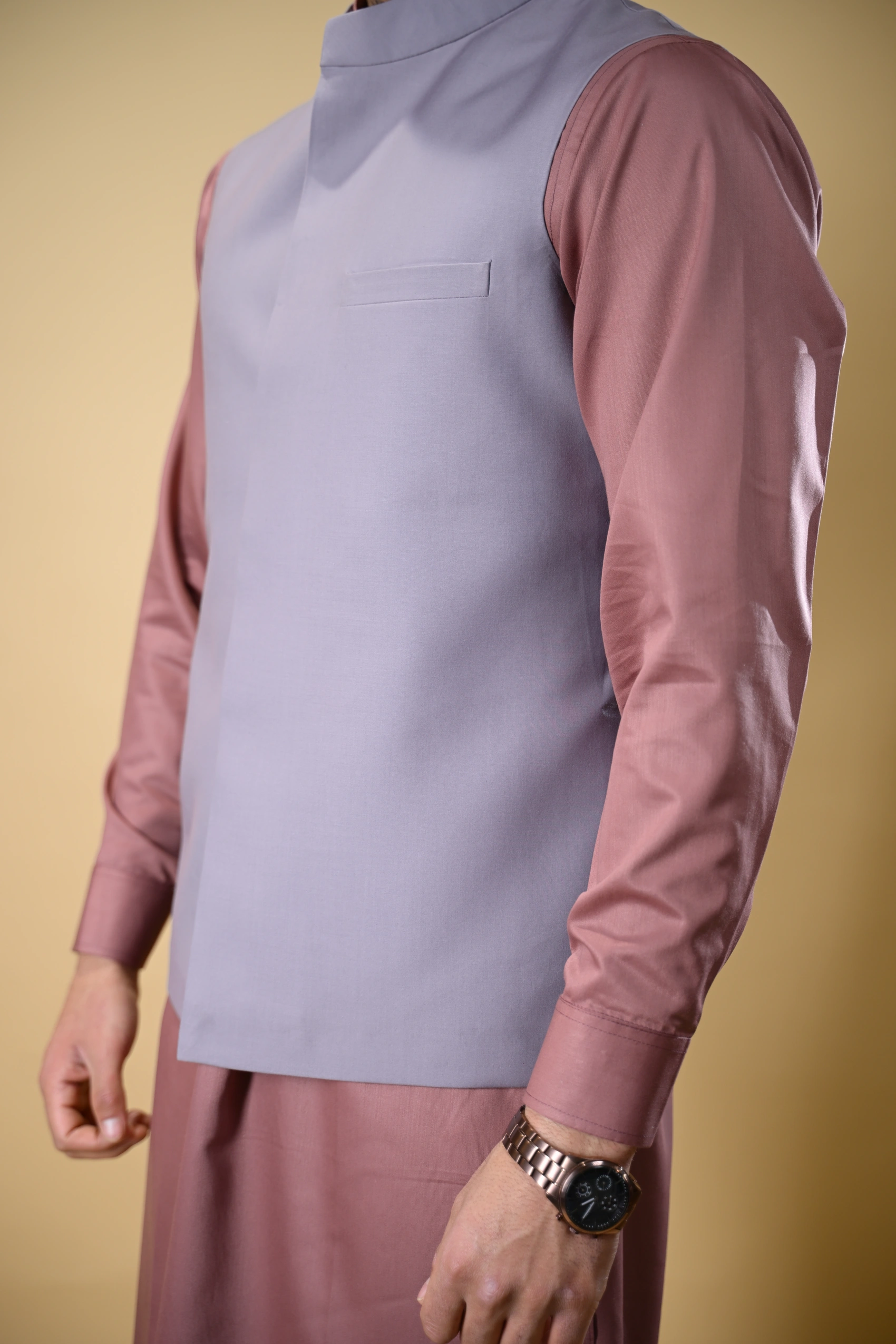 Lavender Bandgala Waistcoat - Image 3