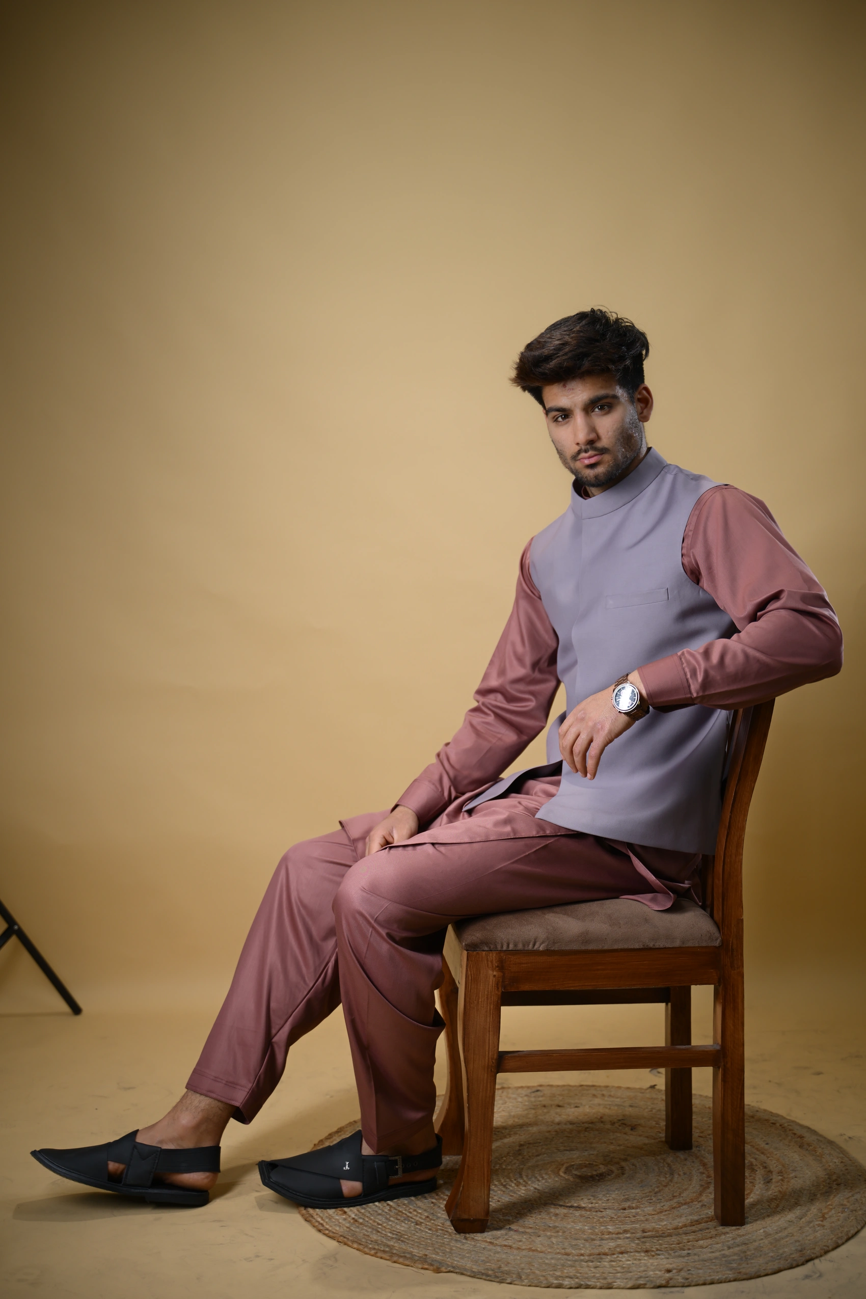 Lavender Bandgala Waistcoat - Image 4