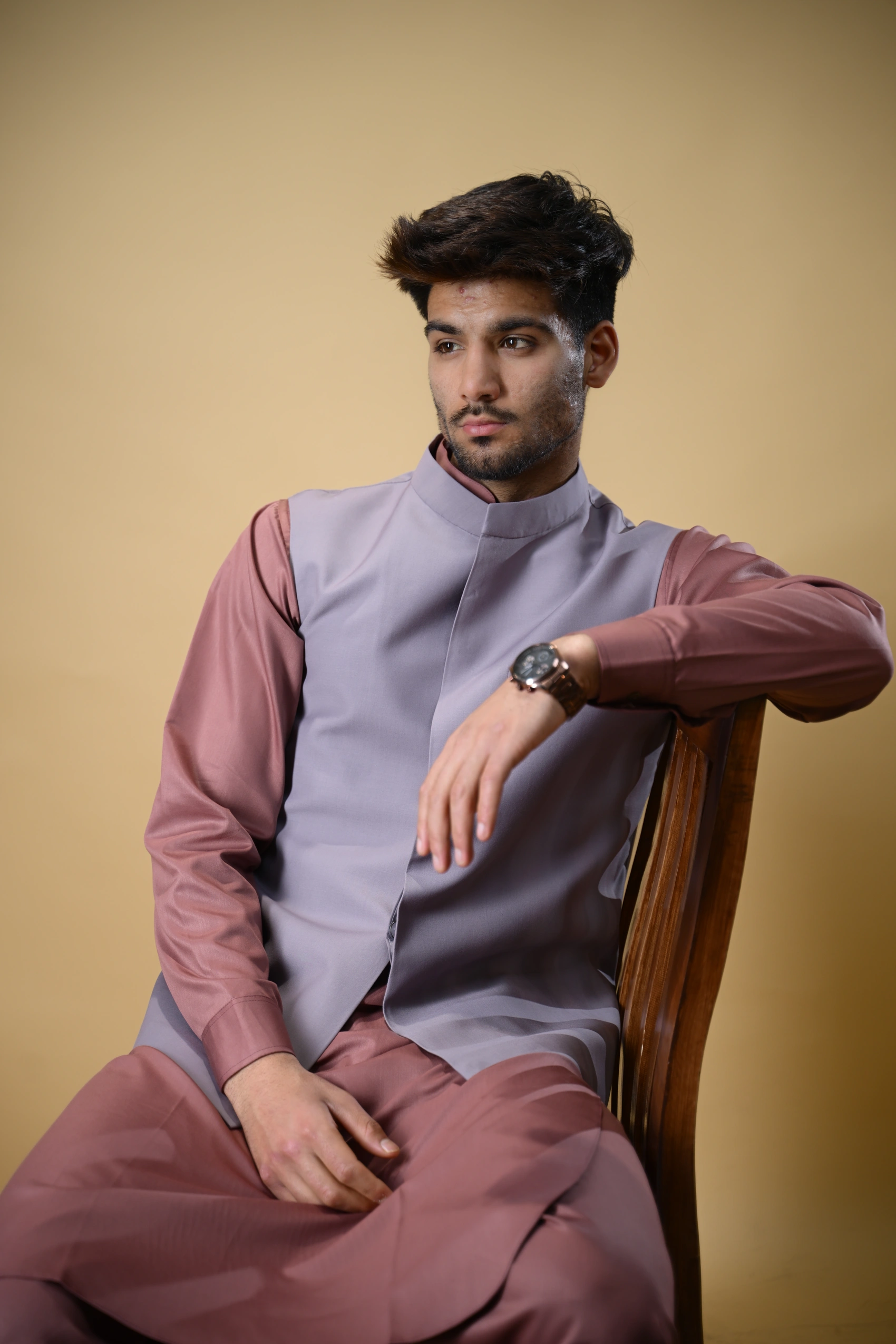 Lavender Bandgala Waistcoat - Image 5